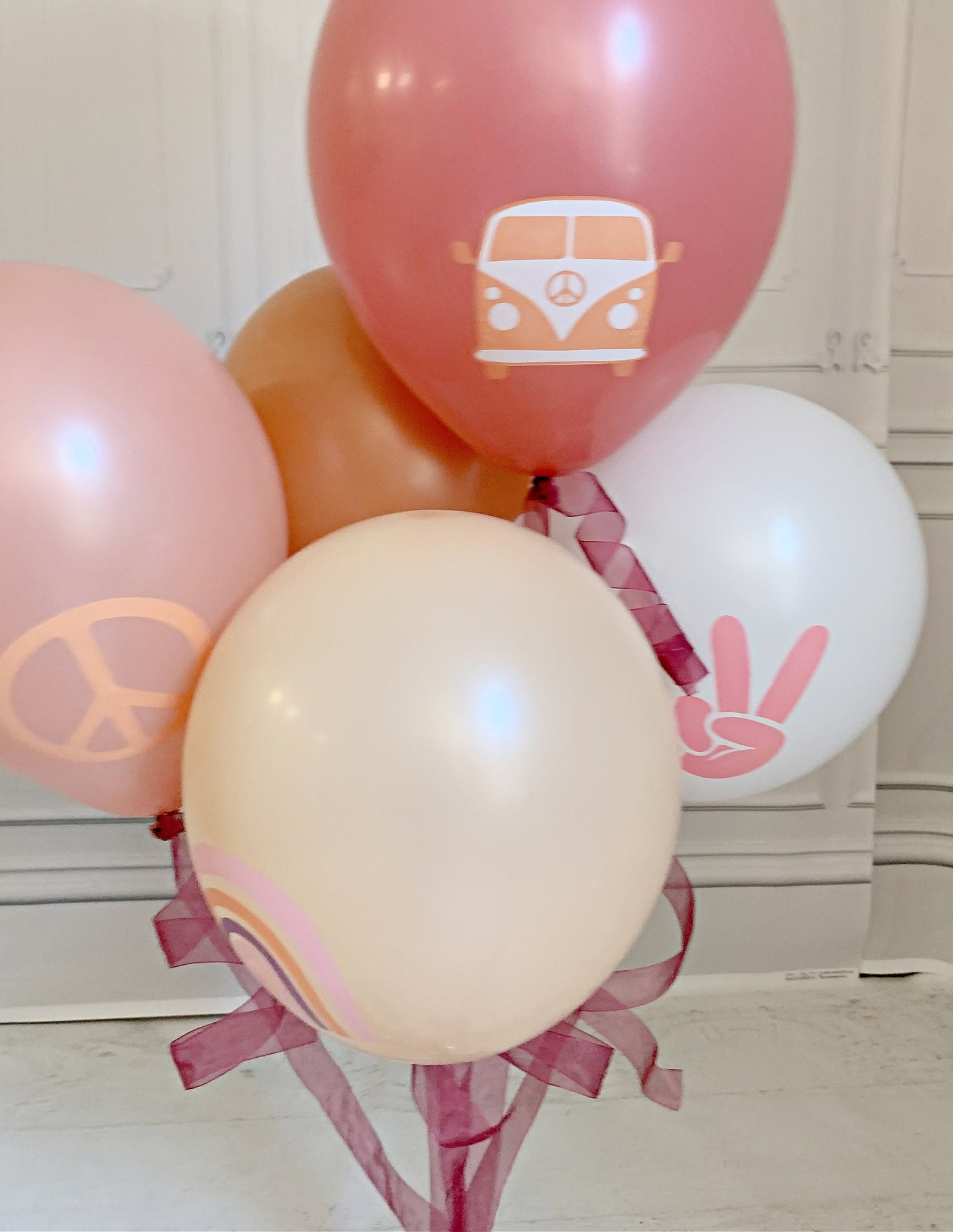 Wide Burgundy Balloon Tails - Set of 5