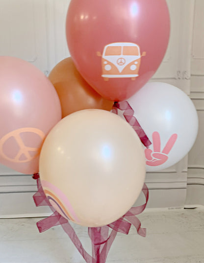 Wide Burgundy Balloon Tails - Set of 5