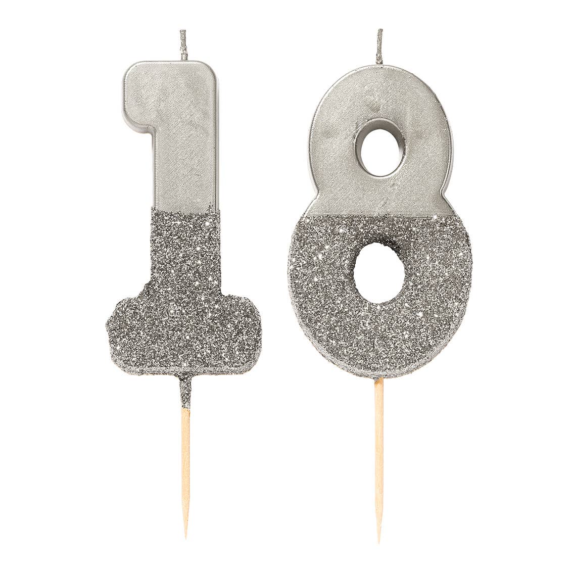 Silver Number Candles