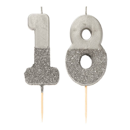 Silver Number Candles