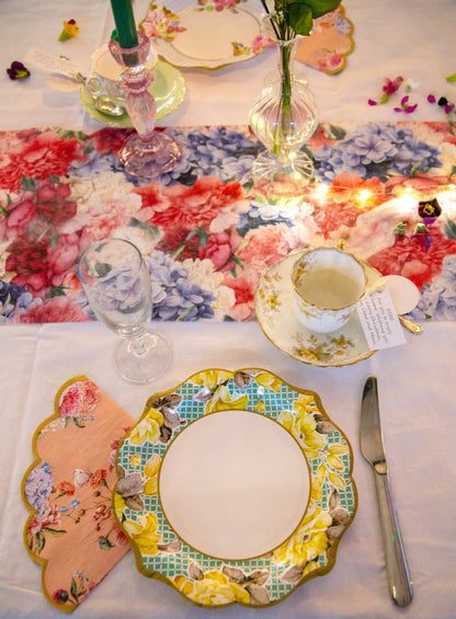 Tea Party Chintz Paper Plates - Floral 8 Inch Plates for Alice in Wonderland & Baby Showers