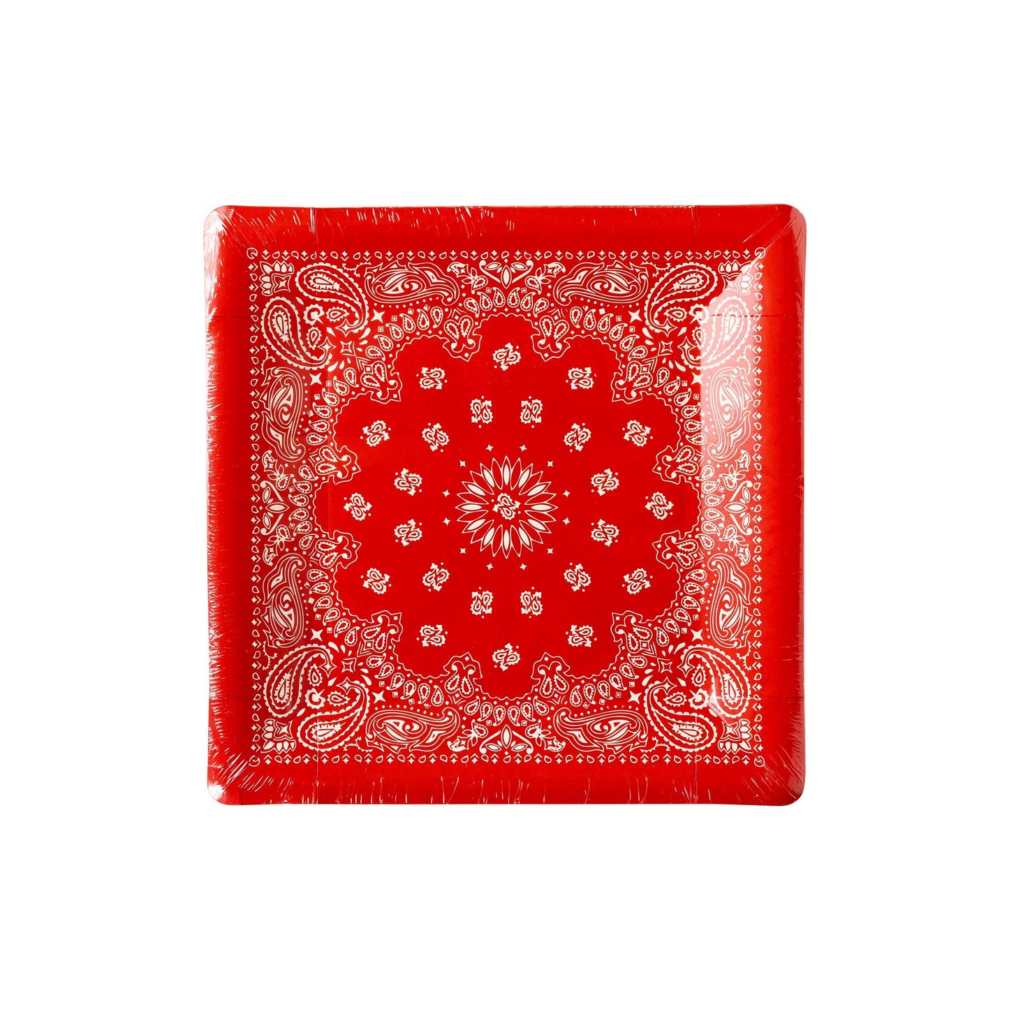 Red Bandana Paper Plate