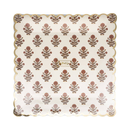 Give Thanks Floral Paper Plates - Charming Farmhouse Autumn Entertaining (8 Pack)