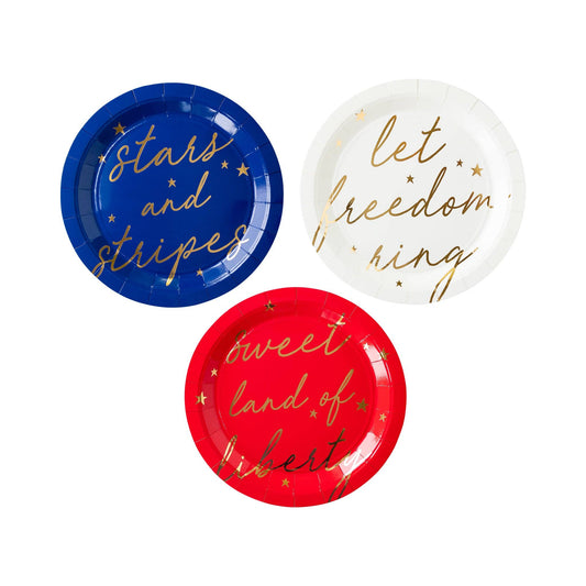 Americana Script Paper Plate Set