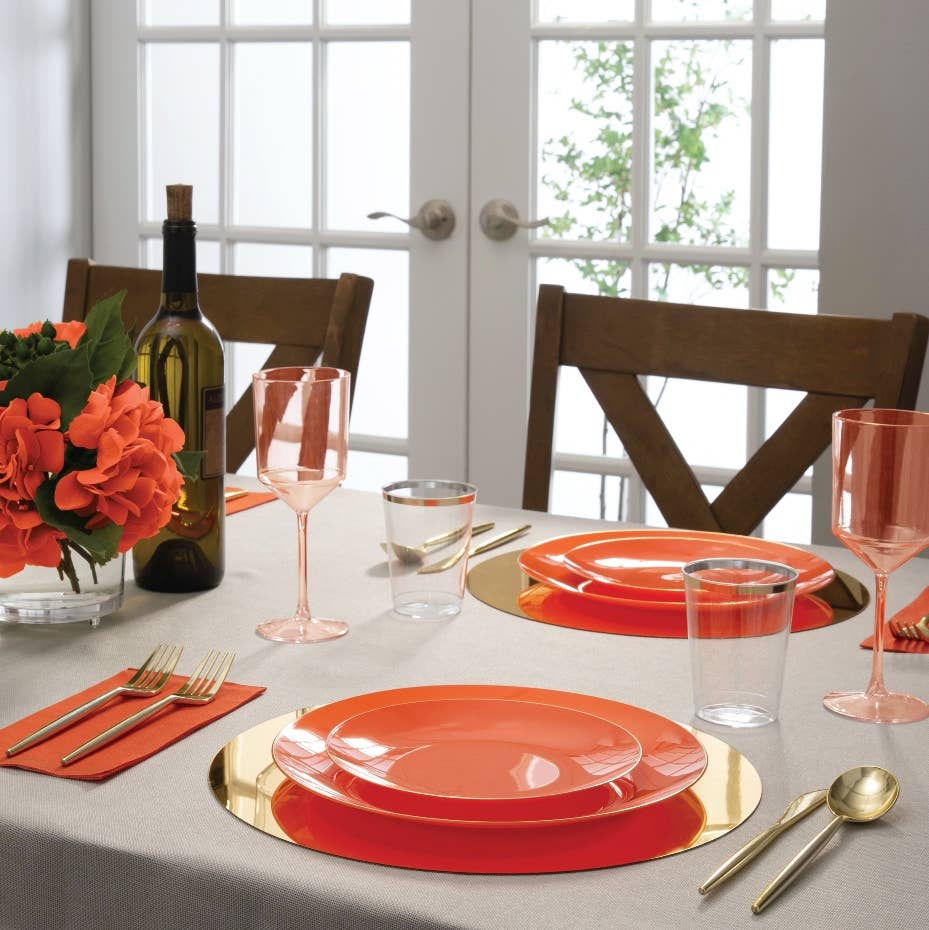 Orange Dinner Plates - Plastic