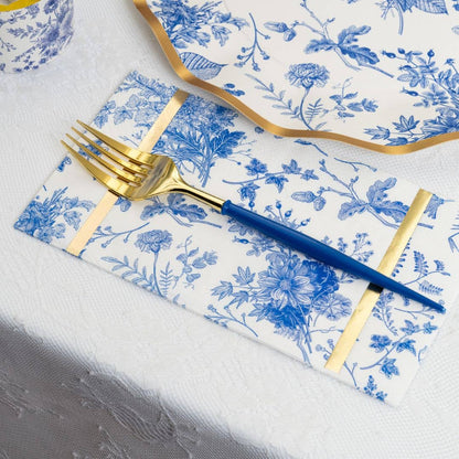 Blue Toile Dinner Napkins