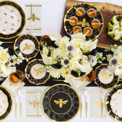 Gold Bee Dinner Plates