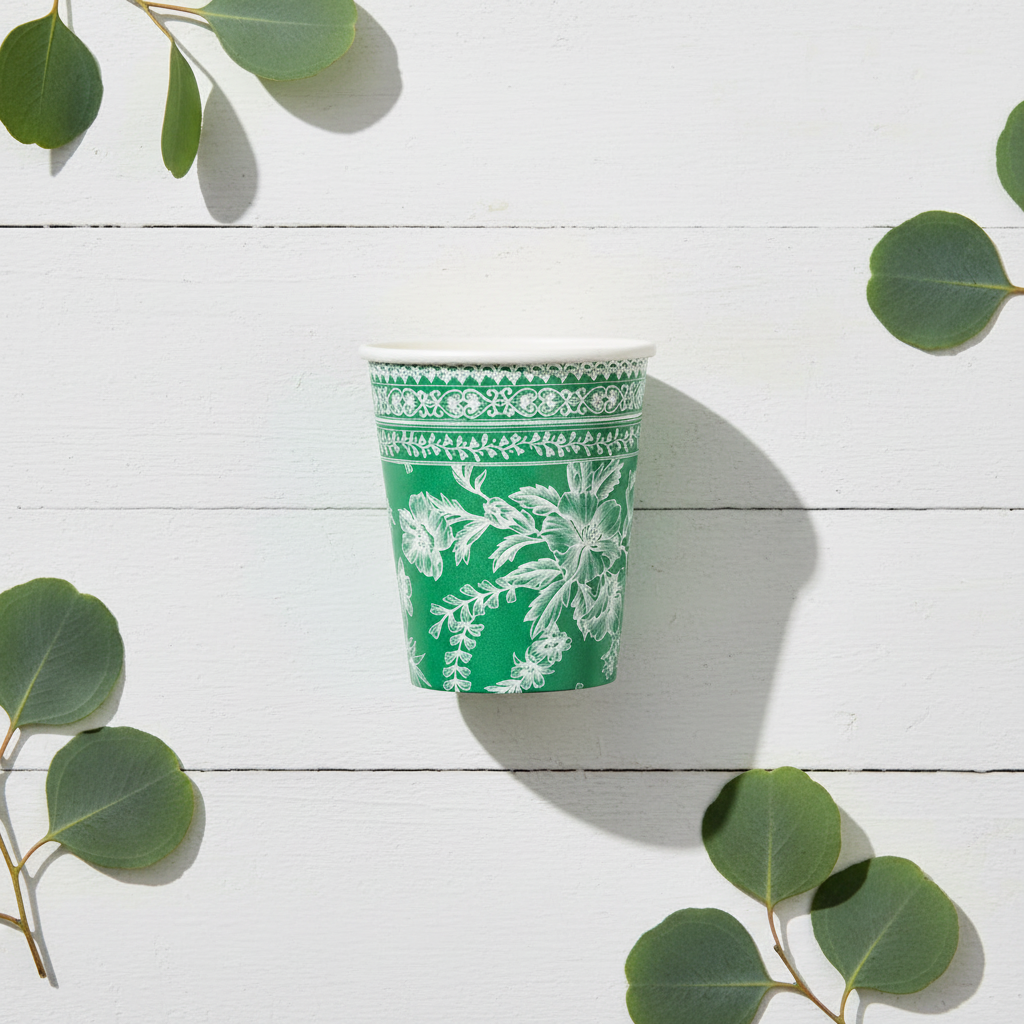 Emerald Green Toile Cup - Styled Photo