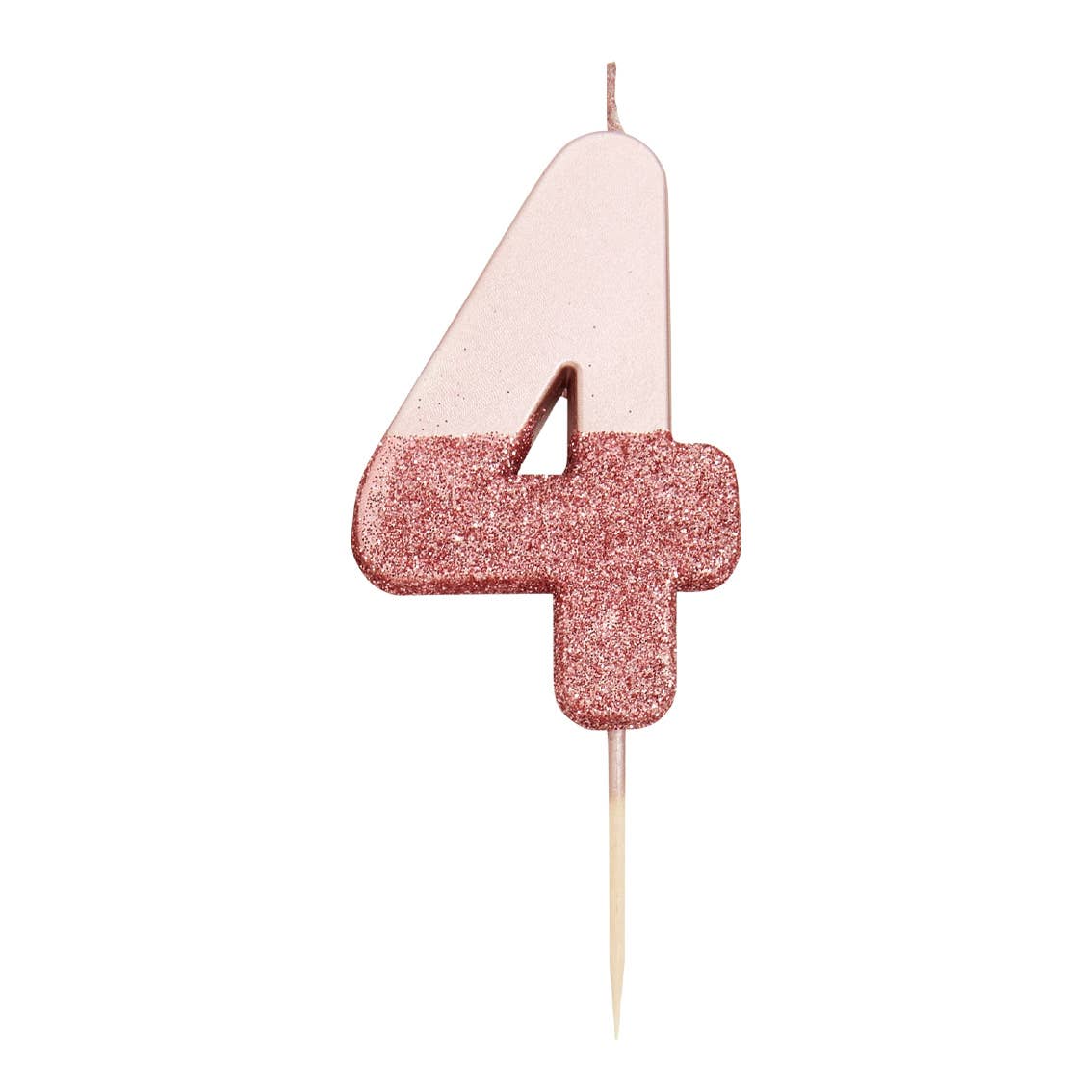 Rose Gold Glitter Number 1 Birthday Candle | First Birthday Cake Topper | 3" Tall Candle