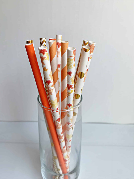 Gold and Maple Leaf Straws