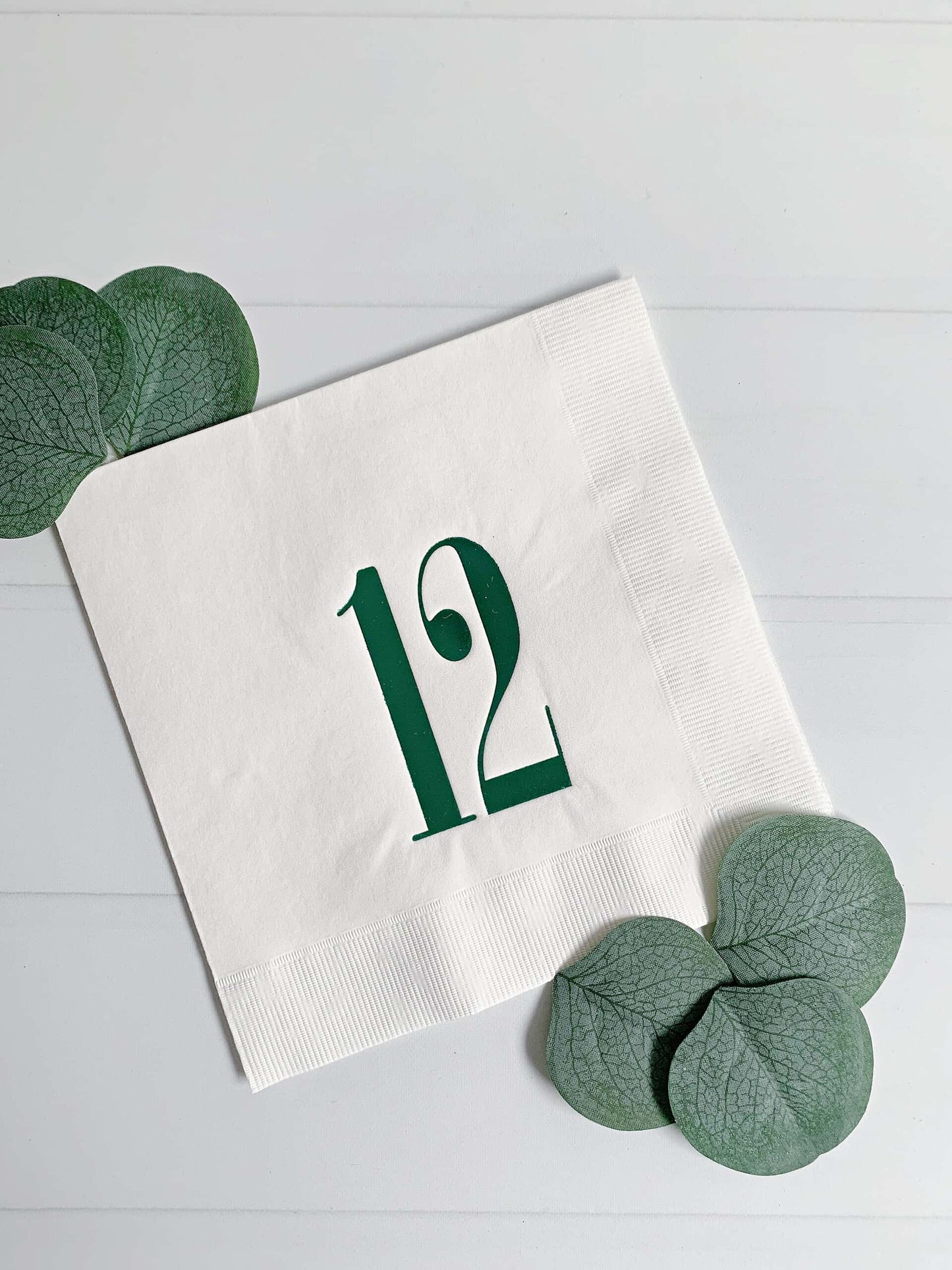 12th Birthday Green on White Luncheon Napkin
