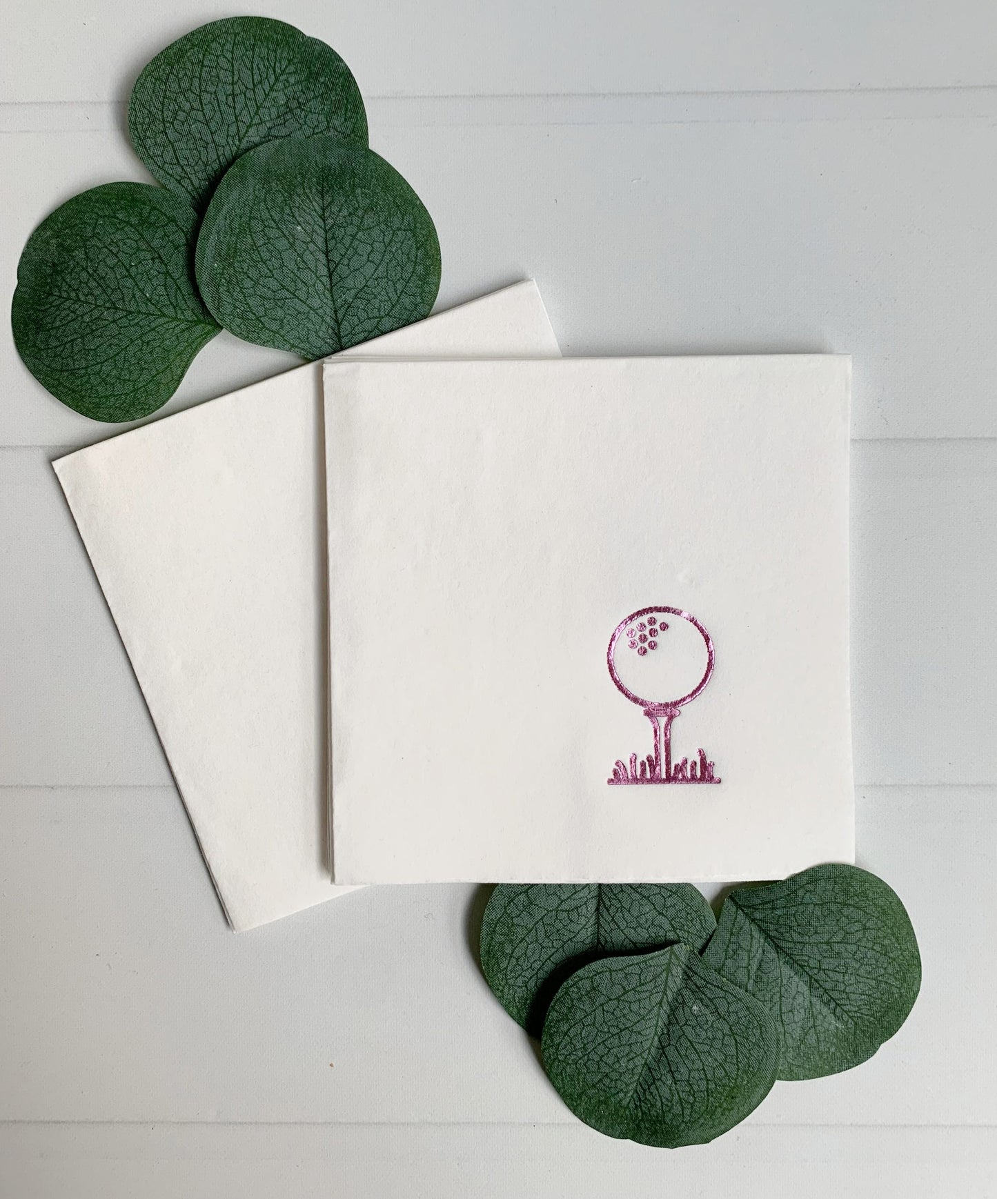 Pink Golf Cocktail Napkins - Golf Ball & Tee Party Napkins for Masters & Golf Tournaments (16ct)