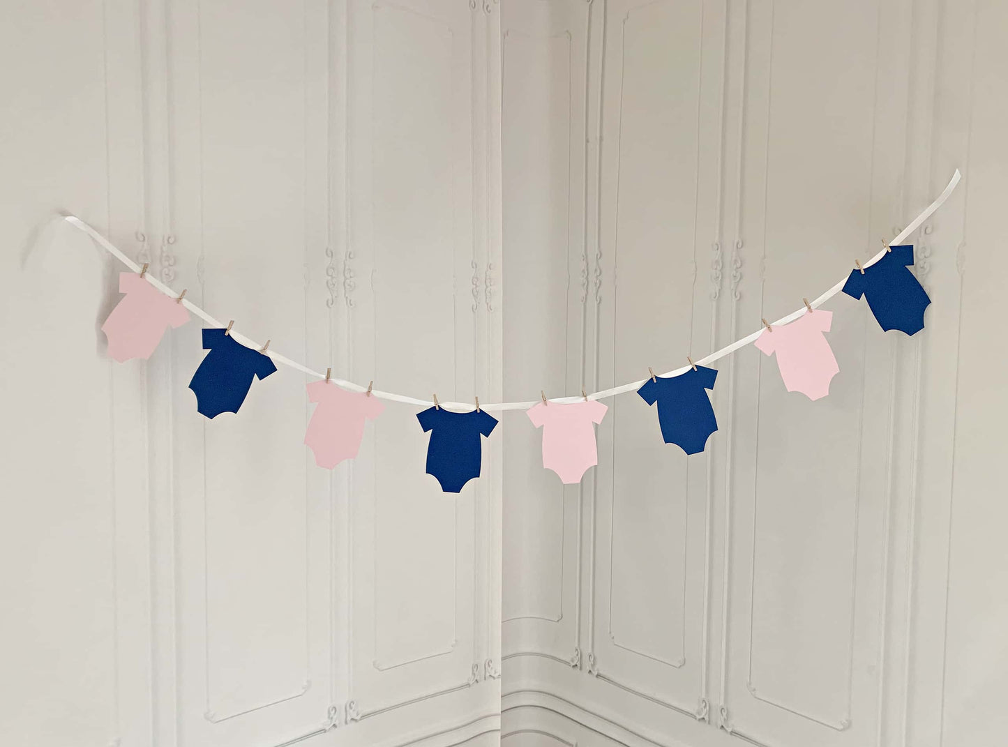 Navy and Blush Onesie Banner