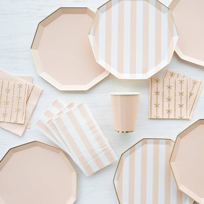 Sweet Peach Paper Cups with Gold Foil Edge Detail