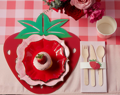 Pink Gingham Paper Table Runner