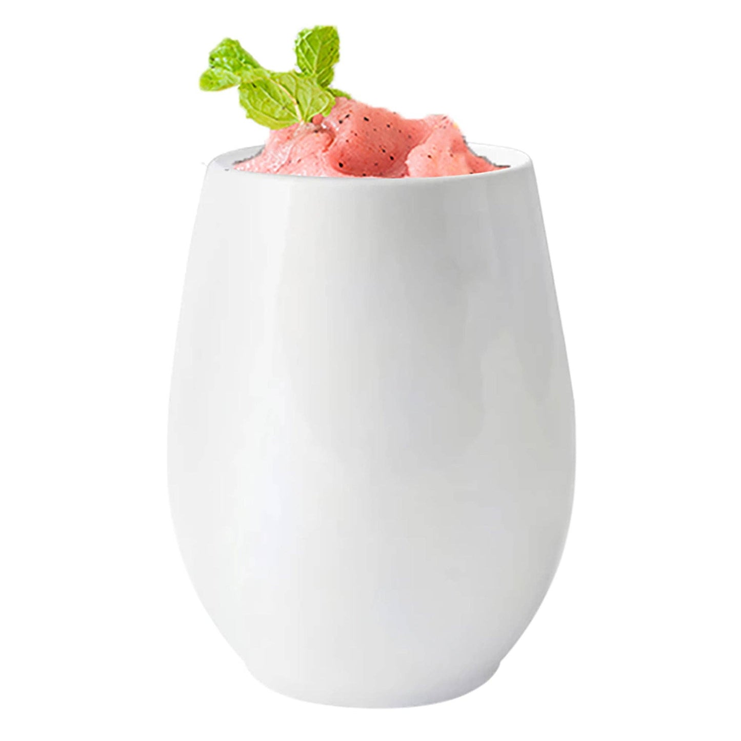 Stemless Wine Glasses - Set of 16 - White