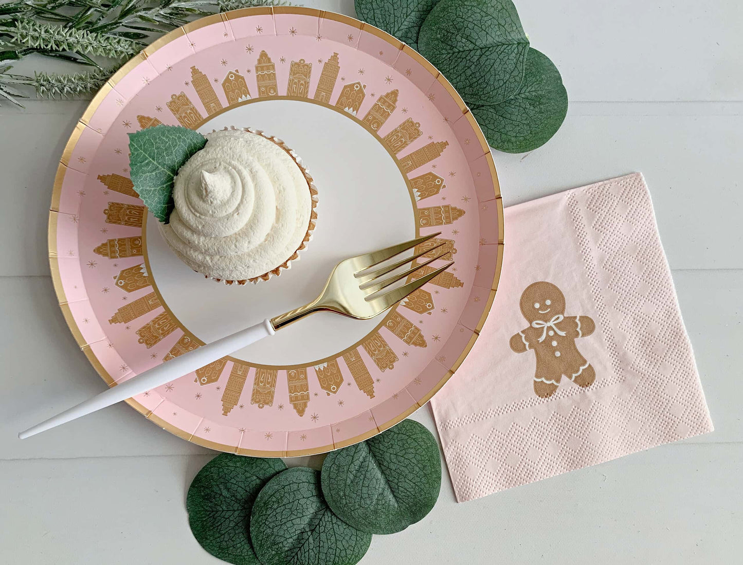 Gingerbread Man Pink Christmas Cocktail Napkins