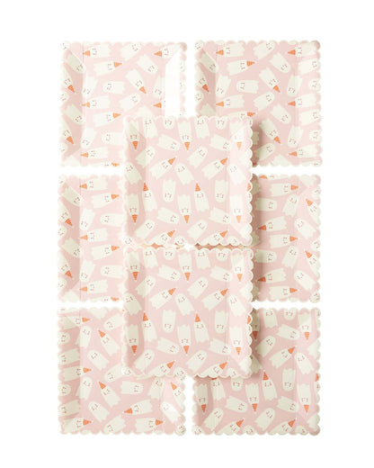 Scattered Cute Ghost Paper Plate