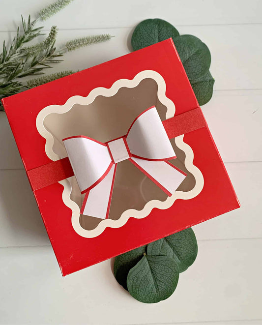 Red Bow Christmas Cookie Boxes