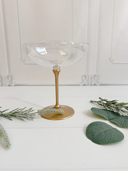 Clear Sleek Plastic Coupe Glass- 9 ounce - Set of 8