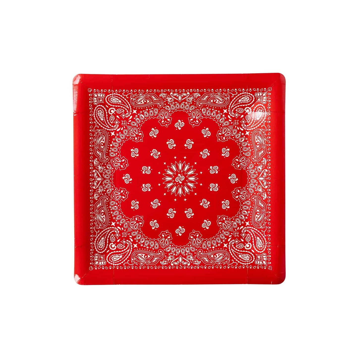 Red Bandana Paper Plate