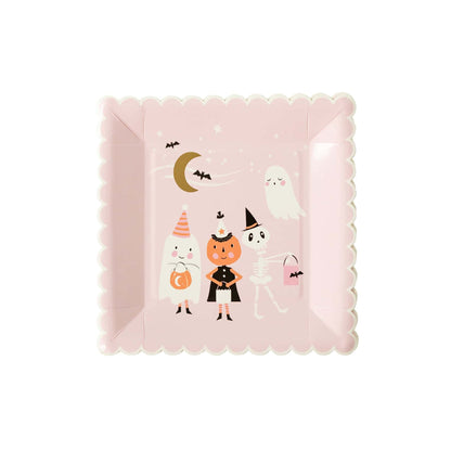 Trick or Treaters Pink Paper Plate