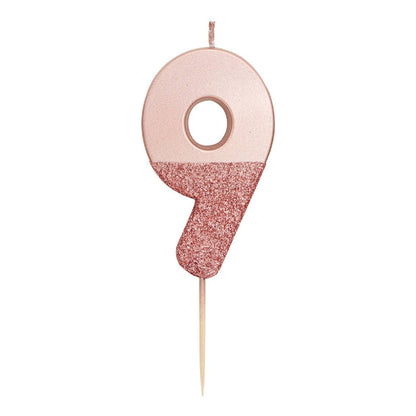 Rose Gold Number Candles