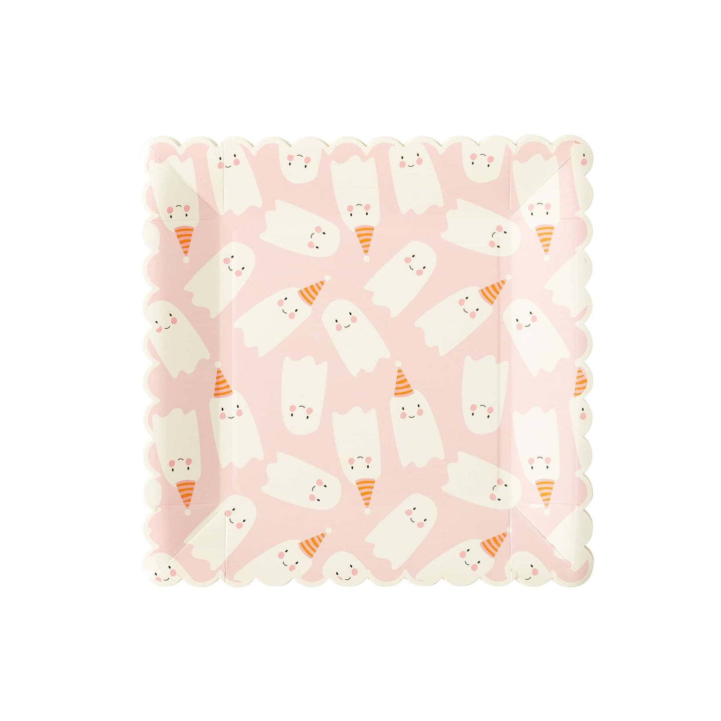 Scattered Cute Ghost Paper Plate