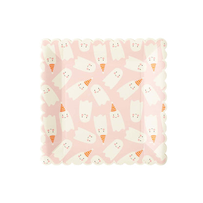 Scattered Cute Ghost Paper Plate