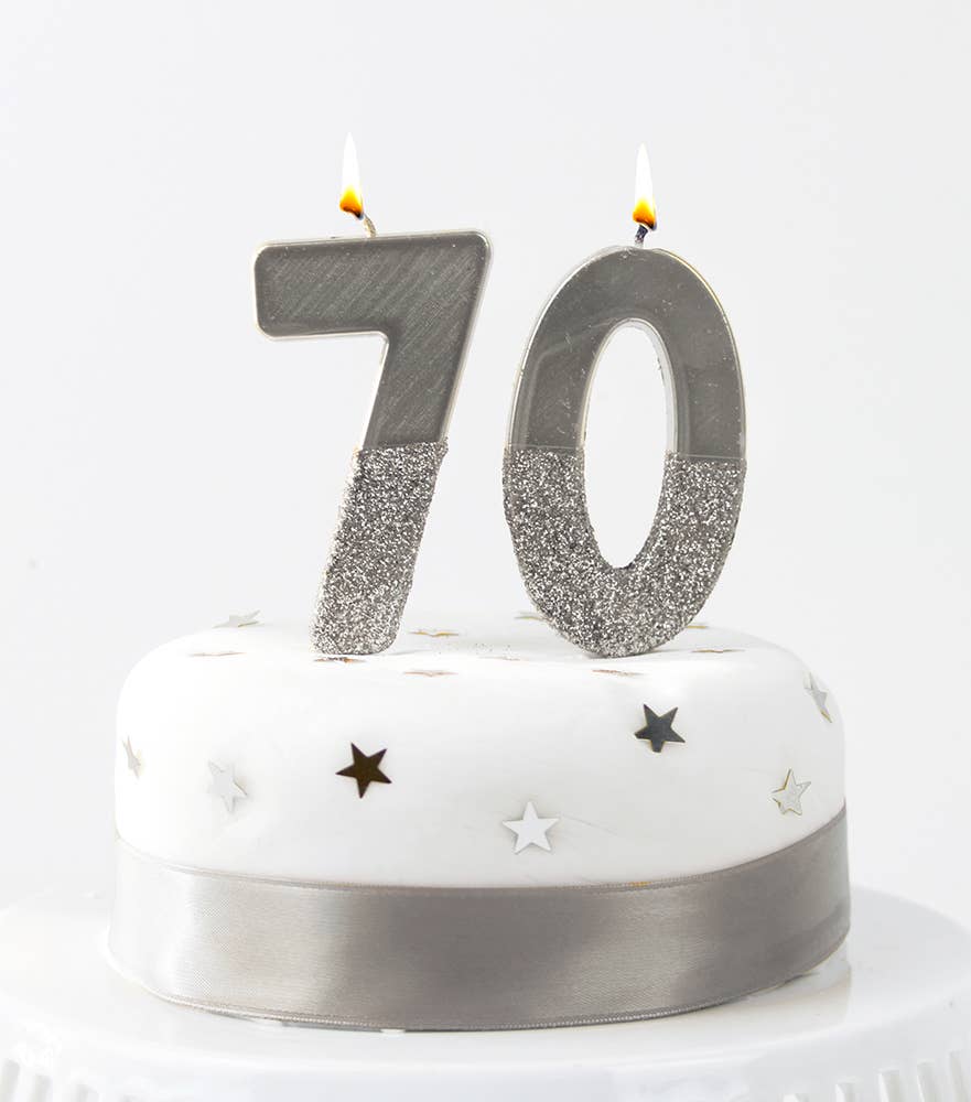 Silver Number Candles