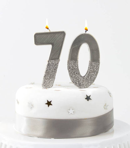 Silver Number Candles