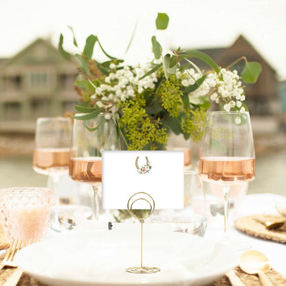 Derby Flat Place Cards Ivory and Blush Horseshoe