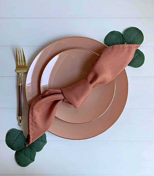 Clay with Gold Edge Dinner Plates 10.25"