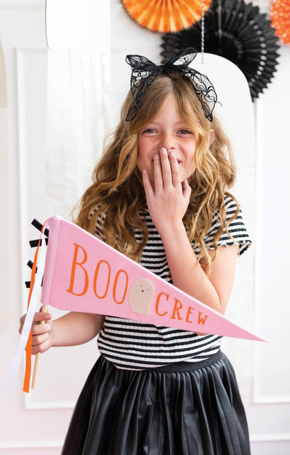 Pink Boo Crew Felt Pennant