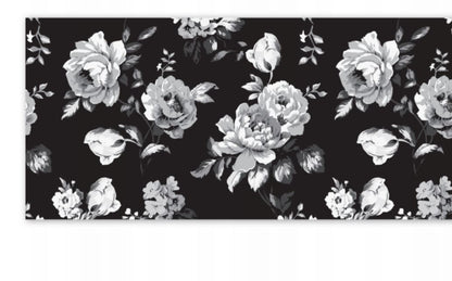 Black and White Floral Table Runner - Farmhouse Paper Table Runner for Parties, Weddings & Events