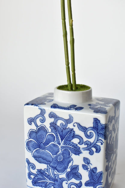 20" Faux Blue & White Phalaenopsis Orchid Arrangement