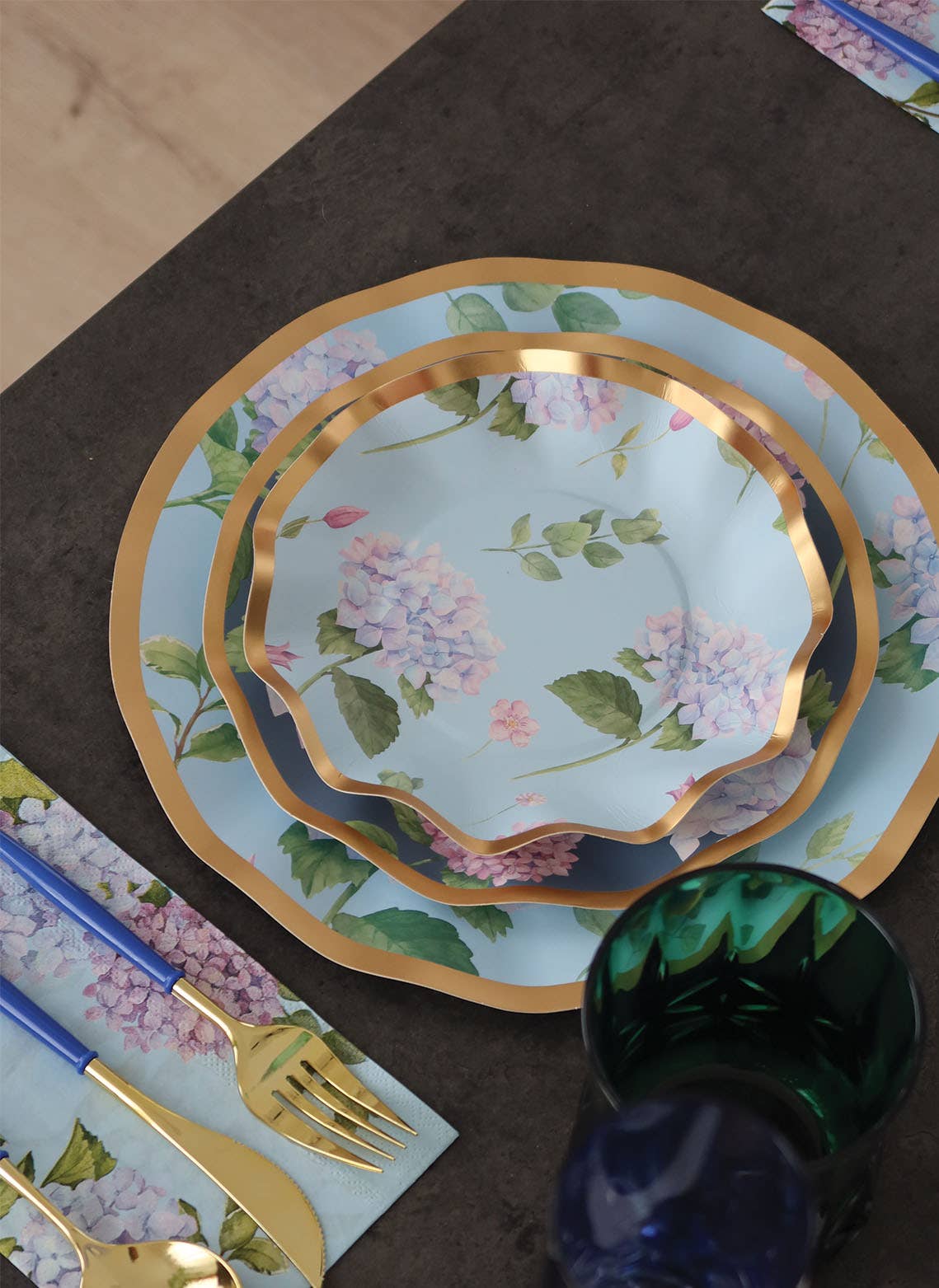 Blue Hydrangea Dessert Bowl