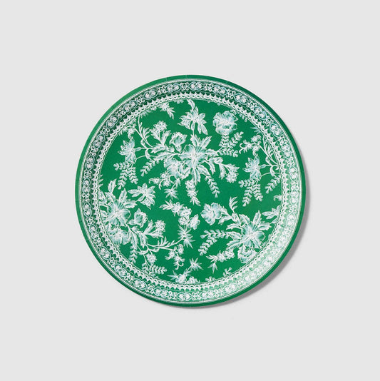Emerald Toile Large Paper Plates- Dinner
