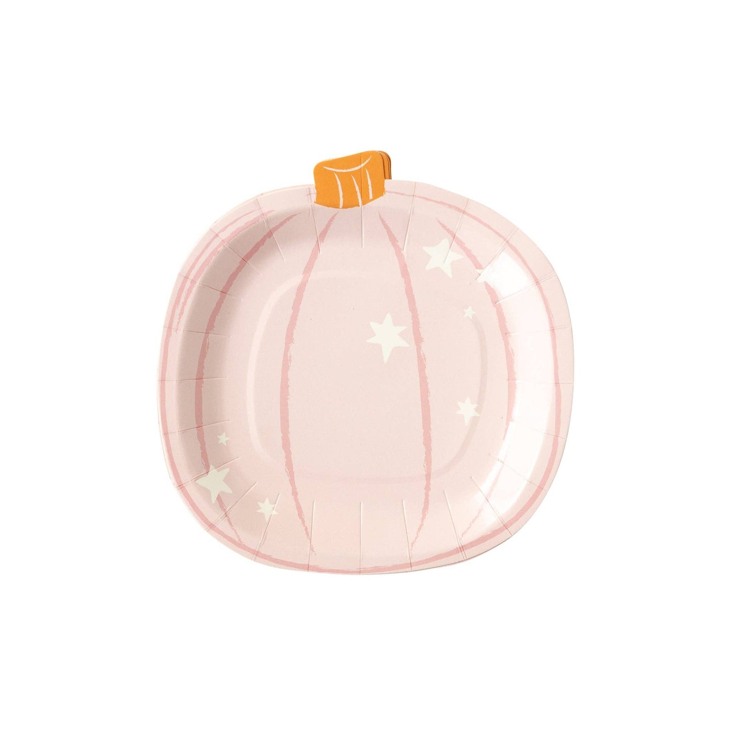 Pink Pumpkin & Stars Shaped Paper Plate