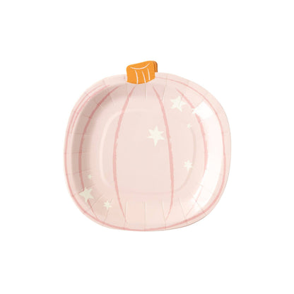 Pink Pumpkin & Stars Shaped Paper Plate
