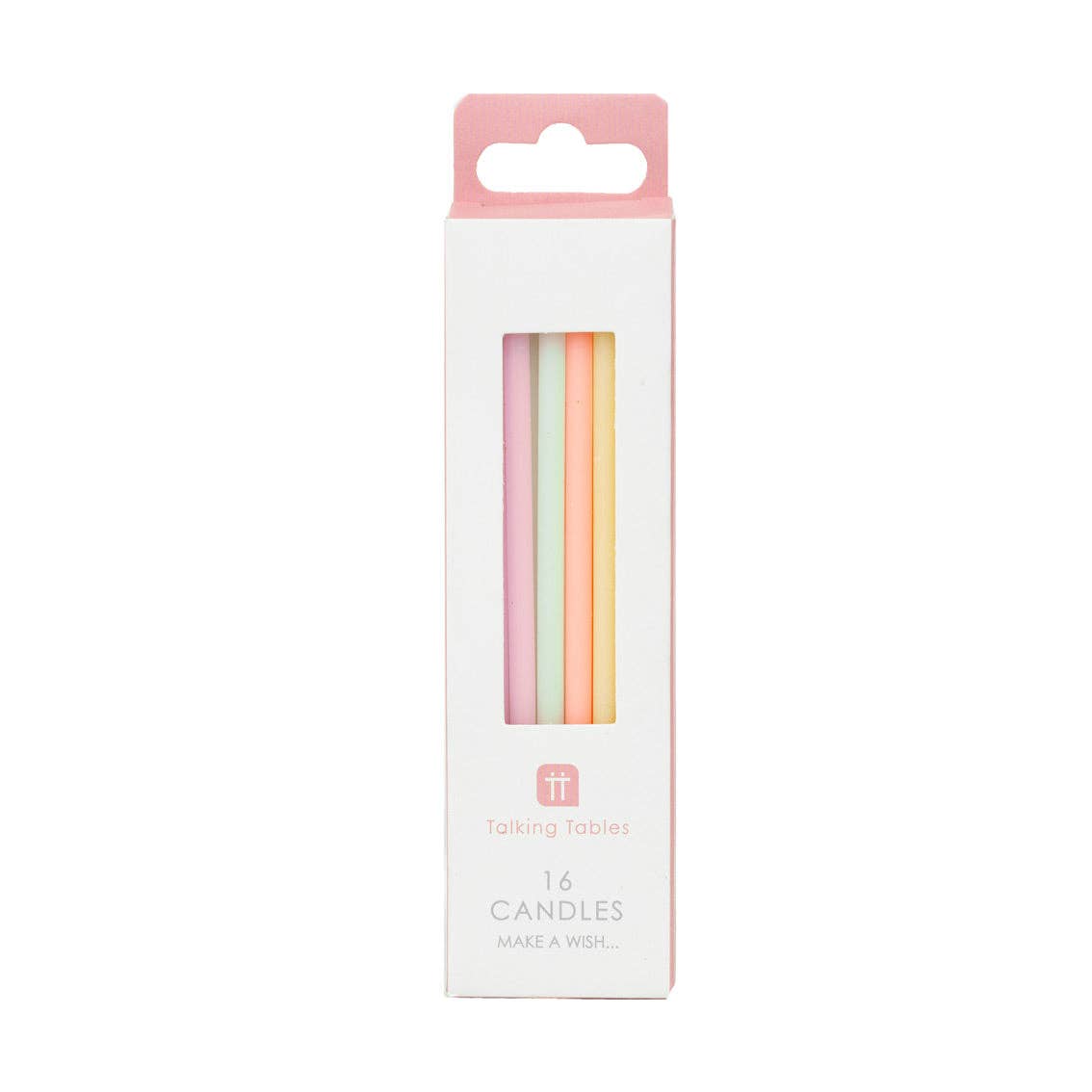Pastel Birthday Candles | 16 Pack Tall Cake Candles by Talking Tables