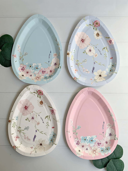 Floral Easter Egg Plates - 4 Colors