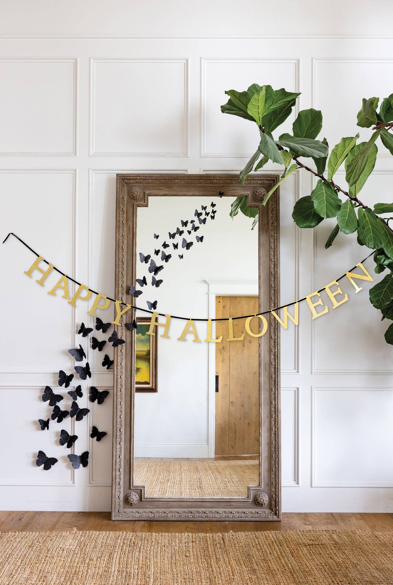 Happy Halloween Gold Metallic Banner