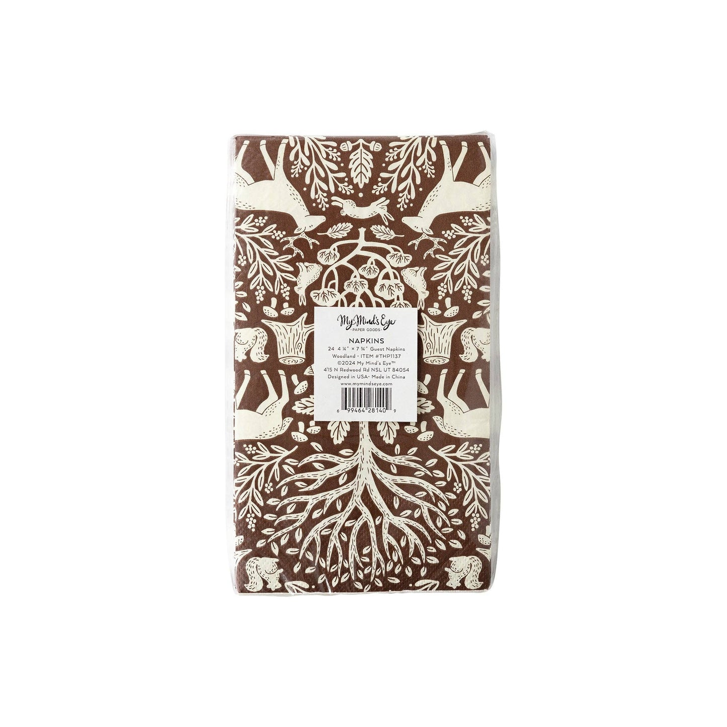 Woodland Toile Dinner Party Napkins - Charming Forest Home Entertaining (24 Pack)