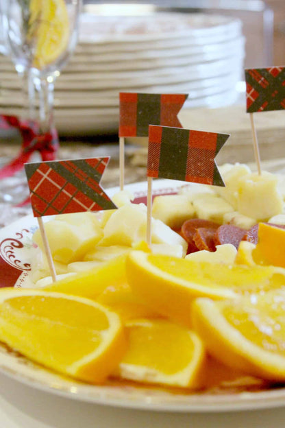 Scottish Plaid Cupcake Toppers