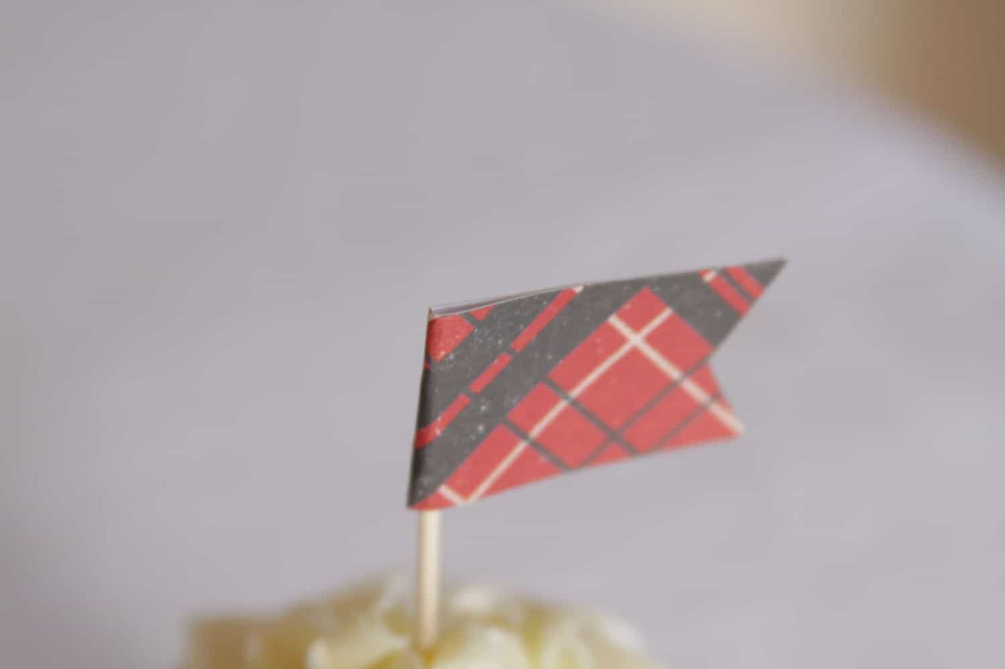 Scottish Plaid Cupcake Toppers