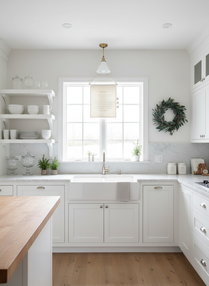 French Country Kitchen with Silent Night Banner