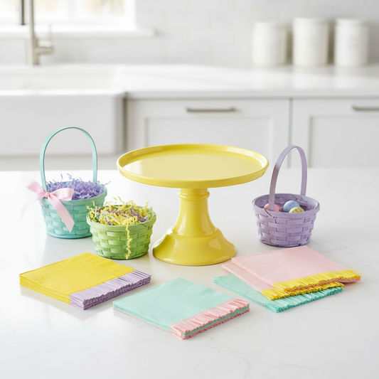 Fringed Pastel Napkins Kitchen Flat Lay