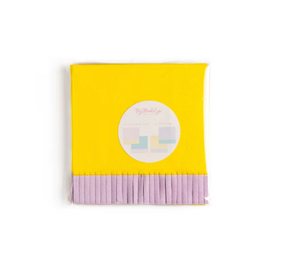 Pastel Fringed Cocktail Napkins