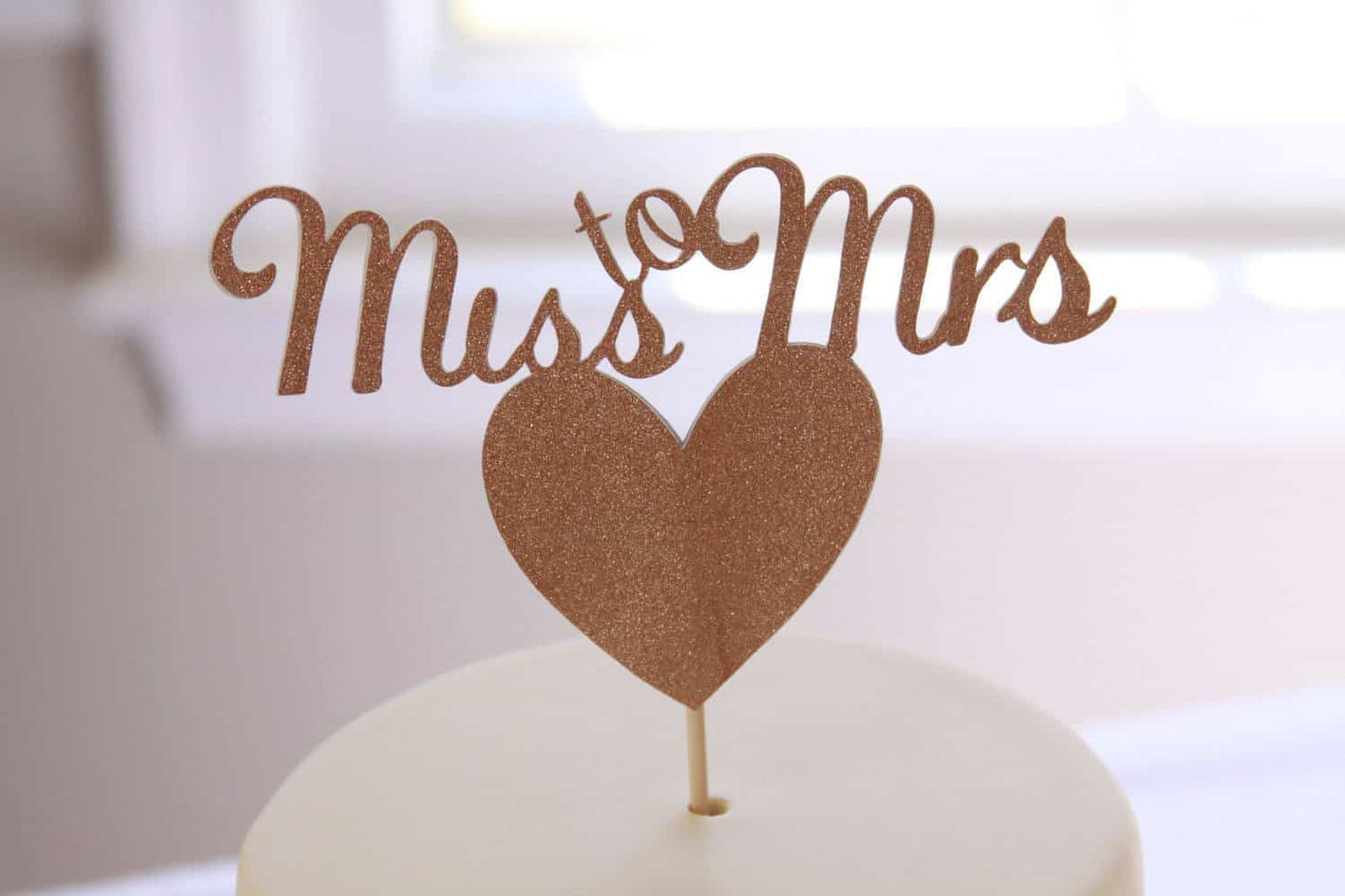 From Miss to Mrs Bridal Shower Cake Topper